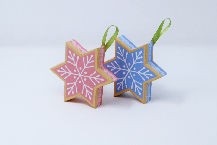 雪の結晶形オーナメント箱【お菓子・スイーツ】【変形箱】｜雪の結晶形